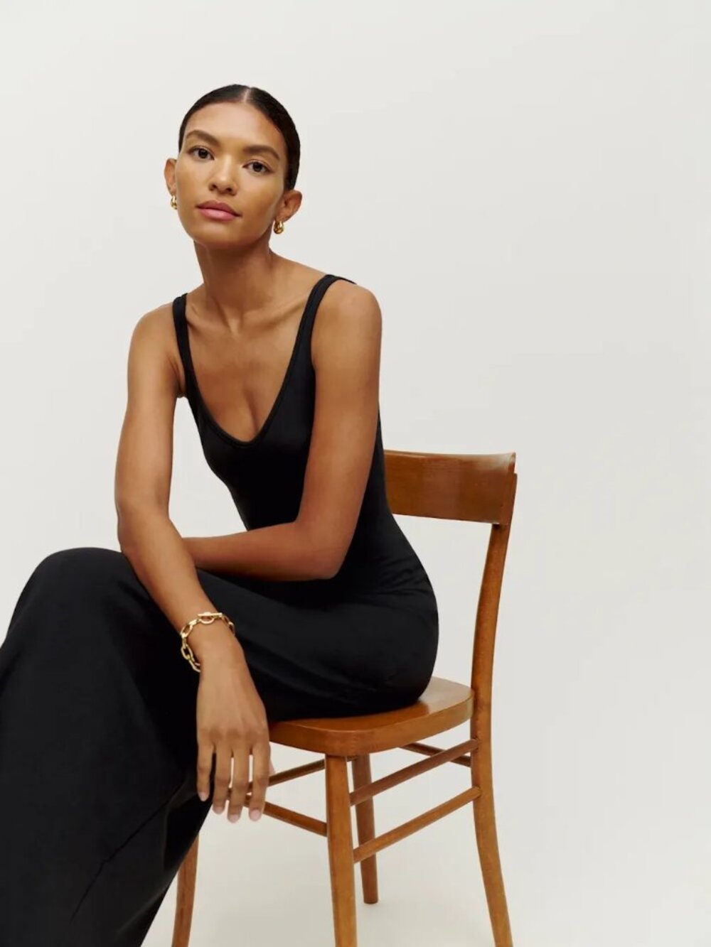Reformation Petites Tyra Knit Dress Black - Size SP